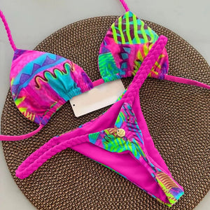 2025 New Push Up Bikinis Set Two Piece Suit Women Swimsuit Bathing Suit Sexy Bikini Swimwear Print Beachwear Tied Biquinis - Flawda Baby Enterprises