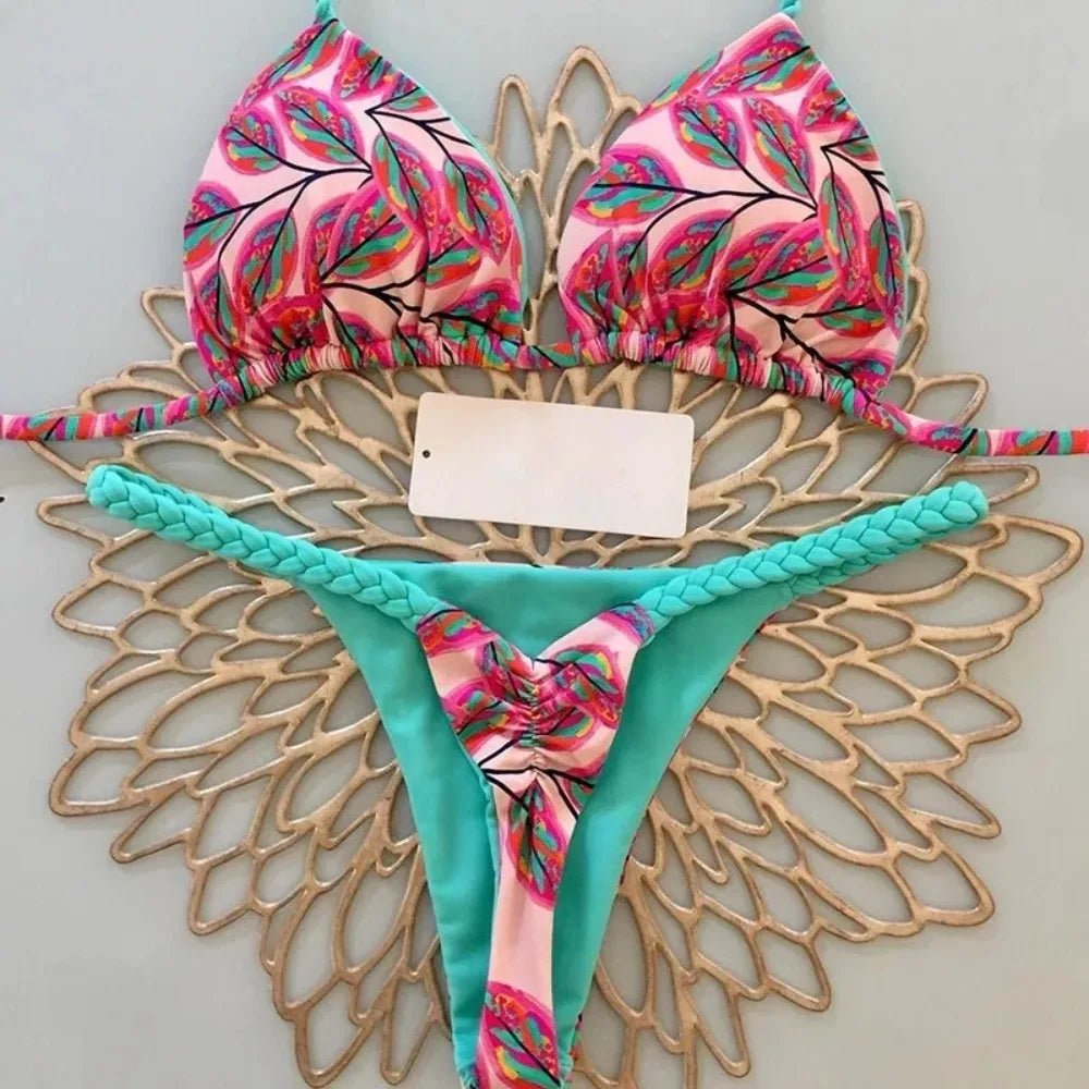 2025 New Push Up Bikinis Set Two Piece Suit Women Swimsuit Bathing Suit Sexy Bikini Swimwear Print Beachwear Tied Biquinis - Flawda Baby Enterprises