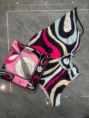 2025 striped bikini women scarf swimwear sarong swimsuit headband beachwear colorful bathing suit - Flawda Baby Enterprises