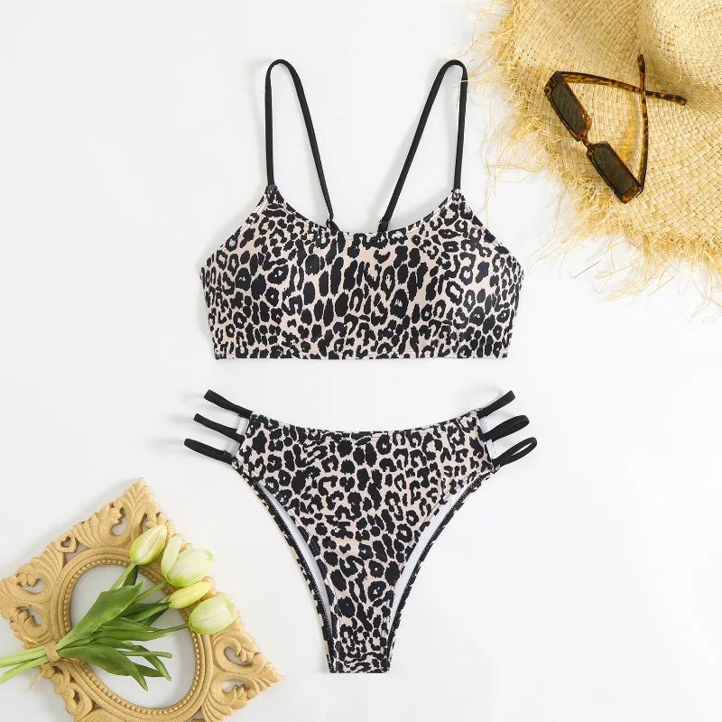 Sexy Leopard Micro Bikini 2025 Women Swimsuit Female Swimwear High Waist Bikinis Sets Brazilian Bandeau Beach Wear Bathing Suit