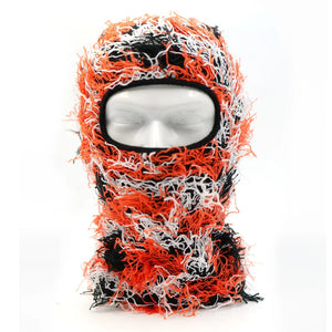 New Fuzzy Balaclava Hat Full Face Cover Ski Mask Knitted Beanies Distressed Winter Windproof Warm Bicycle Neck Camouflage Cap