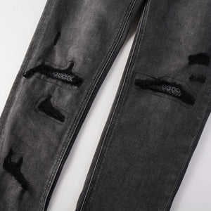 KSUBI Cross Jeans High Street Red Cross Embroidery Logo Low Rise Jeans Men's Women's Streetwear Metal Button Slim Stretch Jeans