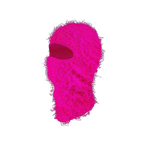 New Fuzzy Balaclava Hat Full Face Cover Ski Mask Knitted Beanies Distressed Winter Windproof Warm Bicycle Neck Camouflage Cap