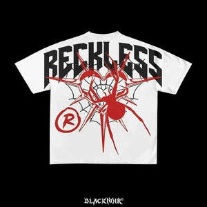 Retro double gun graphic t shirts gothic streetwear y2k top oversized short harajuku 2000s korean goth t shirt men clothing