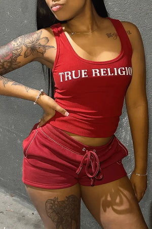 Crop Tops Summer Ribbed 2 Piece Pant Set Outfits Women Y2K Streetwear Sexy Club Graphic Crop Shirts Two Piece Set Shorts Pant