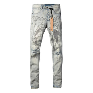 KSUBI Cross Jeans High Street Red Cross Embroidery Logo Low Rise Jeans Men's Women's Streetwear Metal Button Slim Stretch Jeans