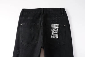 KSUBI Cross Jeans High Street Red Cross Embroidery Logo Low Rise Jeans Men's Women's Streetwear Metal Button Slim Stretch Jeans