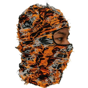 New Fuzzy Balaclava Hat Full Face Cover Ski Mask Knitted Beanies Distressed Winter Windproof Warm Bicycle Neck Camouflage Cap