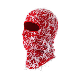 New Fuzzy Balaclava Hat Full Face Cover Ski Mask Knitted Beanies Distressed Winter Windproof Warm Bicycle Neck Camouflage Cap