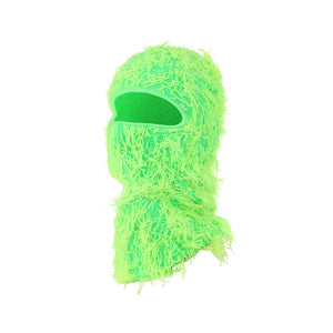 New Fuzzy Balaclava Hat Full Face Cover Ski Mask Knitted Beanies Distressed Winter Windproof Warm Bicycle Neck Camouflage Cap