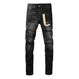 KSUBI Cross Jeans High Street Red Cross Embroidery Logo Low Rise Jeans Men's Women's Streetwear Metal Button Slim Stretch Jeans