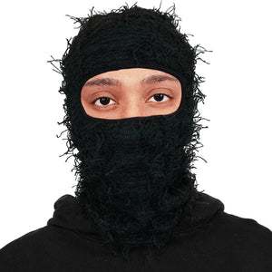 New Fuzzy Balaclava Hat Full Face Cover Ski Mask Knitted Beanies Distressed Winter Windproof Warm Bicycle Neck Camouflage Cap