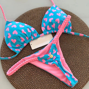 Sexy Print Bikini Sets 2025 Summer Fashion High Waist Bathing Suit Women's Swimming Suit Biquinis Two Pieces Suit Beachwear