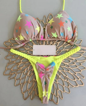 Sexy Print Bikini Sets 2025 Summer Fashion High Waist Bathing Suit Women's Swimming Suit Biquinis Two Pieces Suit Beachwear