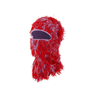 New Fuzzy Balaclava Hat Full Face Cover Ski Mask Knitted Beanies Distressed Winter Windproof Warm Bicycle Neck Camouflage Cap