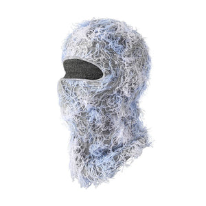 New Fuzzy Balaclava Hat Full Face Cover Ski Mask Knitted Beanies Distressed Winter Windproof Warm Bicycle Neck Camouflage Cap