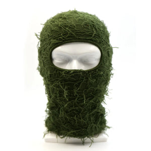 New Fuzzy Balaclava Hat Full Face Cover Ski Mask Knitted Beanies Distressed Winter Windproof Warm Bicycle Neck Camouflage Cap