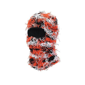 New Fuzzy Balaclava Hat Full Face Cover Ski Mask Knitted Beanies Distressed Winter Windproof Warm Bicycle Neck Camouflage Cap