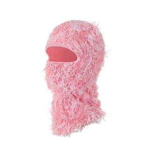 New Fuzzy Balaclava Hat Full Face Cover Ski Mask Knitted Beanies Distressed Winter Windproof Warm Bicycle Neck Camouflage Cap
