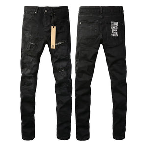 KSUBI Cross Jeans High Street Red Cross Embroidery Logo Low Rise Jeans Men's Women's Streetwear Metal Button Slim Stretch Jeans