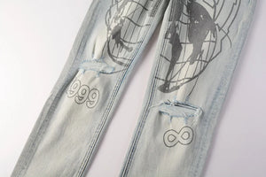 KSUBI Cross Jeans High Street Red Cross Embroidery Logo Low Rise Jeans Men's Women's Streetwear Metal Button Slim Stretch Jeans