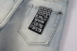 KSUBI Cross Jeans High Street Red Cross Embroidery Logo Low Rise Jeans Men's Women's Streetwear Metal Button Slim Stretch Jeans