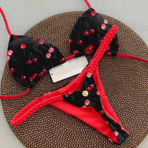 Sexy Print Bikini Sets 2025 Summer Fashion High Waist Bathing Suit Women's Swimming Suit Biquinis Two Pieces Suit Beachwear