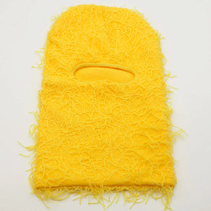 New Fuzzy Balaclava Hat Full Face Cover Ski Mask Knitted Beanies Distressed Winter Windproof Warm Bicycle Neck Camouflage Cap