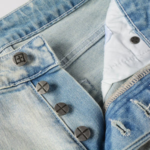 KSUBI Cross Jeans High Street Red Cross Embroidery Logo Low Rise Jeans Men's Women's Streetwear Metal Button Slim Stretch Jeans