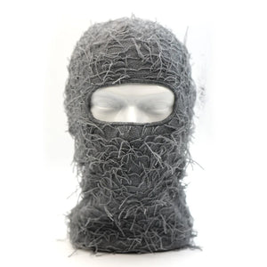 New Fuzzy Balaclava Hat Full Face Cover Ski Mask Knitted Beanies Distressed Winter Windproof Warm Bicycle Neck Camouflage Cap
