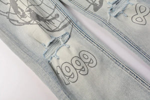 KSUBI Cross Jeans High Street Red Cross Embroidery Logo Low Rise Jeans Men's Women's Streetwear Metal Button Slim Stretch Jeans