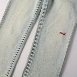 KSUBI Cross Jeans High Street Red Cross Embroidery Logo Low Rise Jeans Men's Women's Streetwear Metal Button Slim Stretch Jeans