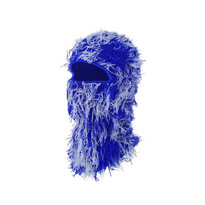 New Fuzzy Balaclava Hat Full Face Cover Ski Mask Knitted Beanies Distressed Winter Windproof Warm Bicycle Neck Camouflage Cap