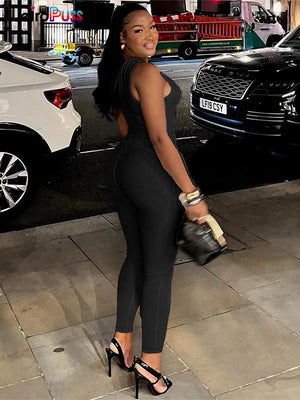 Weird Puss Chic Elegant 2 Piece Set Women Tracksuit Skew Collar Ribbon Tank Tsop+Leggings Casual Skinny Stretch Matching Outfits