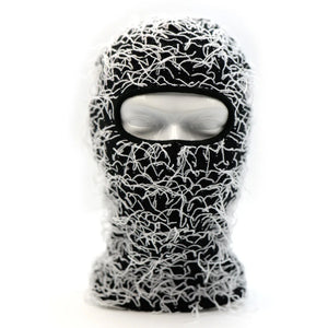 New Fuzzy Balaclava Hat Full Face Cover Ski Mask Knitted Beanies Distressed Winter Windproof Warm Bicycle Neck Camouflage Cap