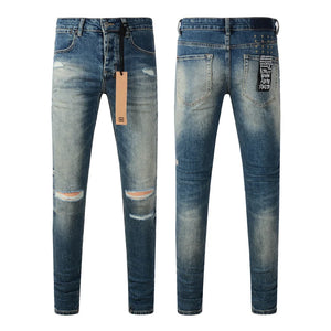 KSUBI Cross Jeans High Street Red Cross Embroidery Logo Low Rise Jeans Men's Women's Streetwear Metal Button Slim Stretch Jeans