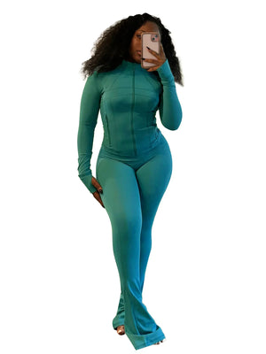 Autumn Winter Sports Outfits for Women 2 Piece Set Casual Zip Patchwork Jacket Top Top + Bodycon Pants Suits