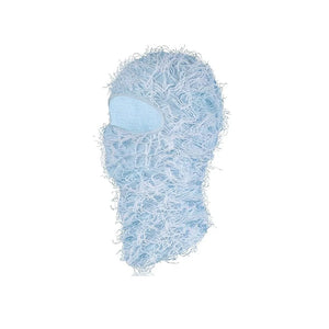 New Fuzzy Balaclava Hat Full Face Cover Ski Mask Knitted Beanies Distressed Winter Windproof Warm Bicycle Neck Camouflage Cap
