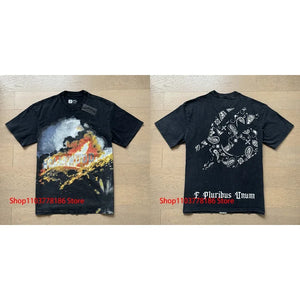 Godspeed Short Sleeve T-shirt Personality Trend Hip-hop Multi-style Fashion Print Top Tee American Streetwear Men's Clothing