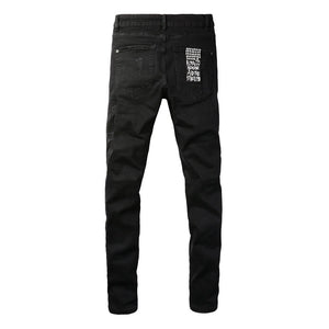 KSUBI Cross Jeans High Street Red Cross Embroidery Logo Low Rise Jeans Men's Women's Streetwear Metal Button Slim Stretch Jeans
