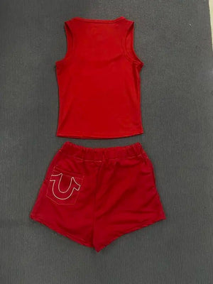 Crop Tops Summer Ribbed 2 Piece Pant Set Outfits Women Y2K Streetwear Sexy Club Graphic Crop Shirts Two Piece Set Shorts Pant - Flawda Baby Enterprises