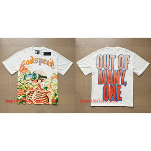 Godspeed Short Sleeve T-shirt Personality Trend Hip - hop Multi - style Fashion Print Top Tee American Streetwear Men's Clothing - Flawda Baby Enterprises