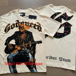 Godspeed Short Sleeve T-shirt Personality Trend Hip - hop Multi - style Fashion Print Top Tee American Streetwear Men's Clothing - Flawda Baby Enterprises