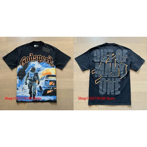 Godspeed Short Sleeve T-shirt Personality Trend Hip - hop Multi - style Fashion Print Top Tee American Streetwear Men's Clothing - Flawda Baby Enterprises