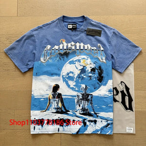 Godspeed Short Sleeve T-shirt Personality Trend Hip - hop Multi - style Fashion Print Top Tee American Streetwear Men's Clothing - Flawda Baby Enterprises