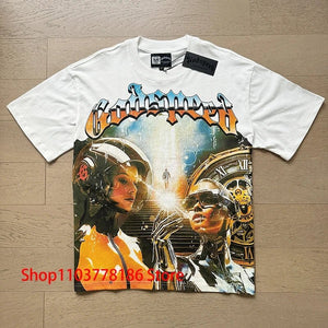 Godspeed Short Sleeve T-shirt Personality Trend Hip - hop Multi - style Fashion Print Top Tee American Streetwear Men's Clothing - Flawda Baby Enterprises