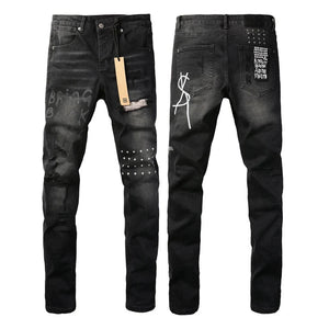 KSUBI Cross Jeans High Street Red Cross Embroidery Logo Low Rise Jeans Men's Women's Streetwear Metal Button Slim Stretch Jeans - Flawda Baby Enterprises