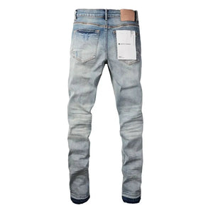 MEN's Purple Slim Fit Stretch Ripped Denim Trousers Jeans for American Trendsetters - Flawda Baby Enterprises