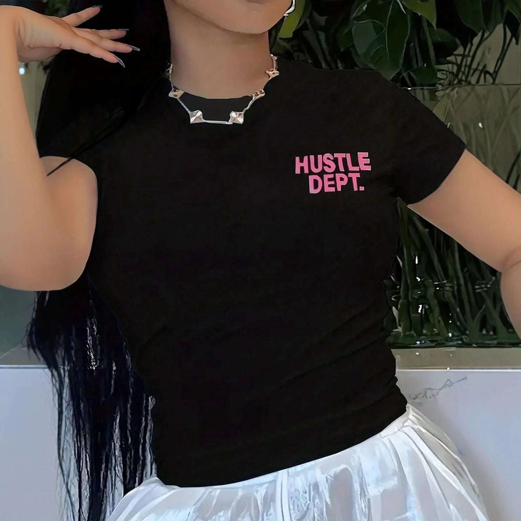 Mia Muse T-Shirts Summer Simple Decent Letter Print Short Sleeve Crew Neck Regular Fit Daily Basic T-Shirts for Women - Flawda Baby Enterprises