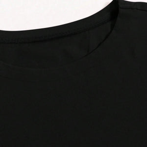 Mia Muse T-Shirts Summer Simple Decent Letter Print Short Sleeve Crew Neck Regular Fit Daily Basic T-Shirts for Women - Flawda Baby Enterprises